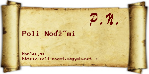Poli Noémi névjegykártya